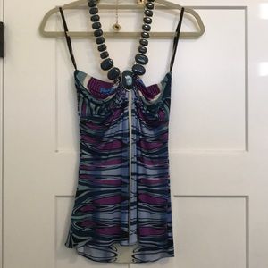 Sky Halter Top with Stones